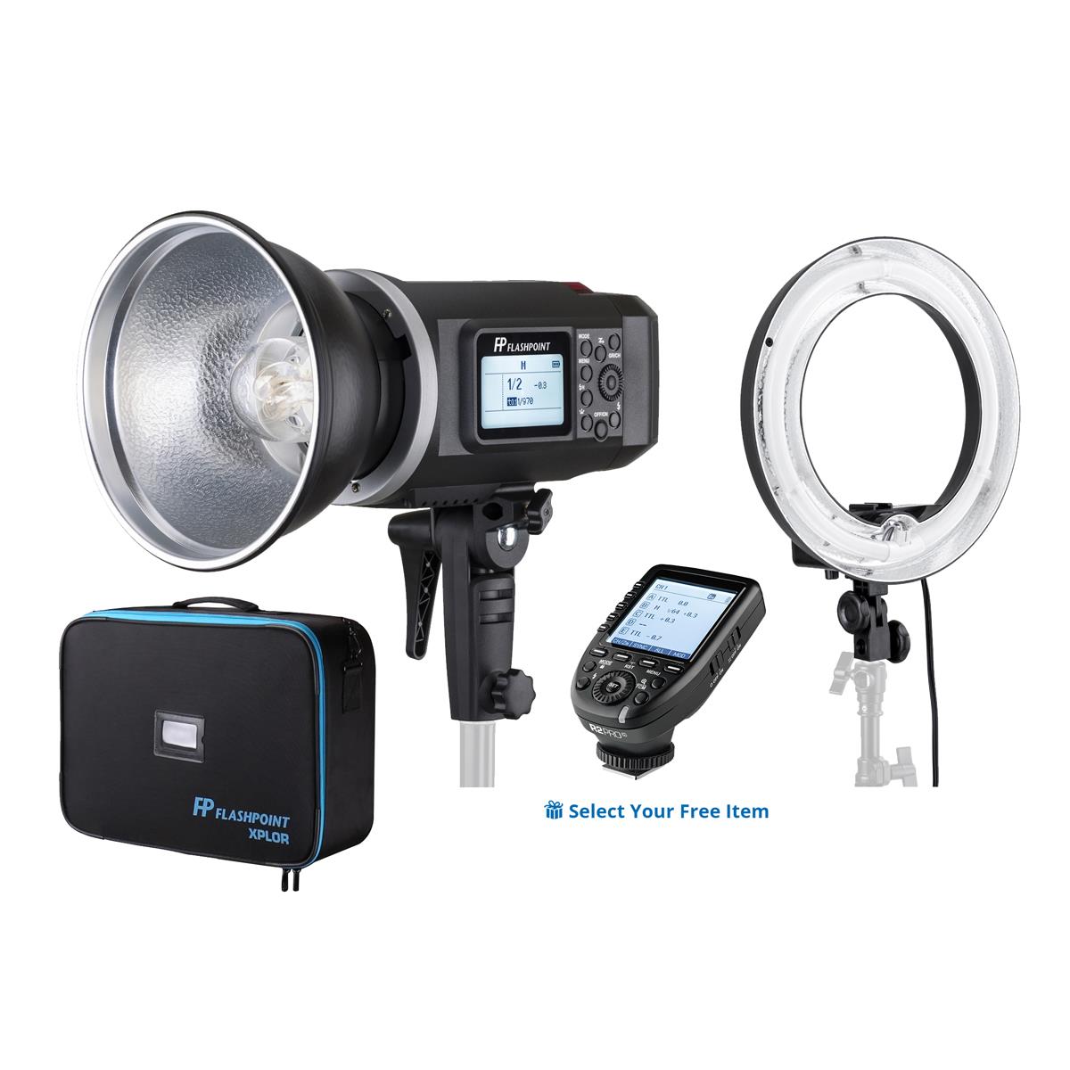 Hot Flashpoint XPLOR 600 Monolight + R2 Pro + Ring Light 429 Canon