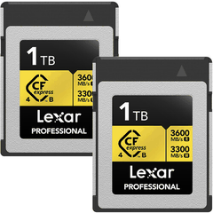Lexar 1TB Professional GOLD CFexpress 4.0 Type B Memory Card (2-Pack)